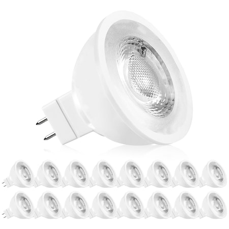 MR16 LED Light Bulbs 6.5W (50W Equivalent) 500LM 2700K Warm White Dimmable GU5.3 Base 16-Pack